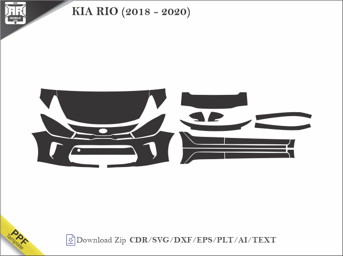 KIA RIO (2018 - 2020) Car PPF Template