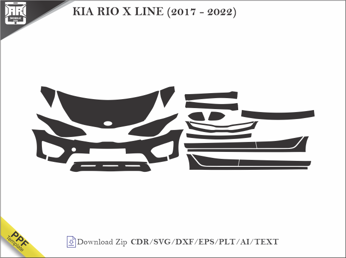 KIA RIO X LINE (2017 - 2022) Car PPF Template