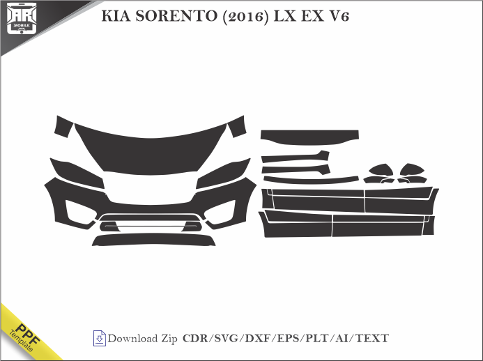 KIA SORENTO (2016) LX EX V6 Car PPF Template