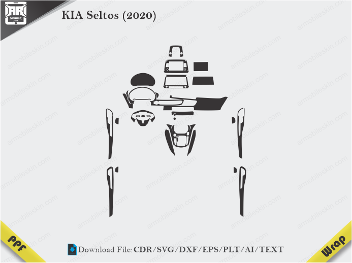 KIA Seltos (2020) Car Interior PPF or Wrap Template