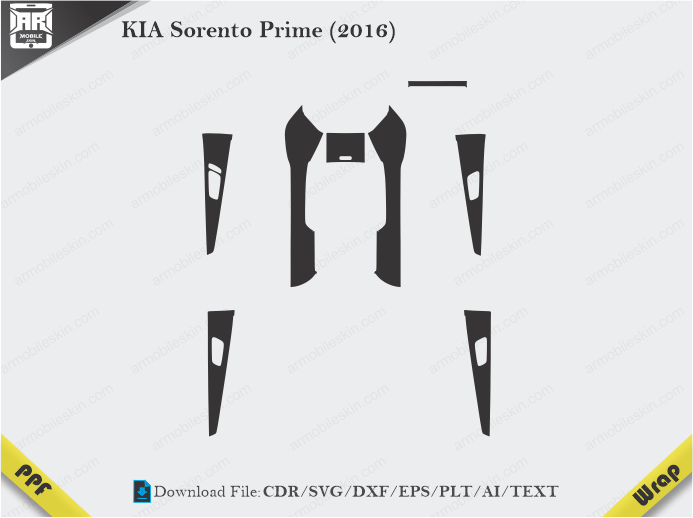 KIA Sorento Prime (2016) Car Interior PPF or Wrap Template