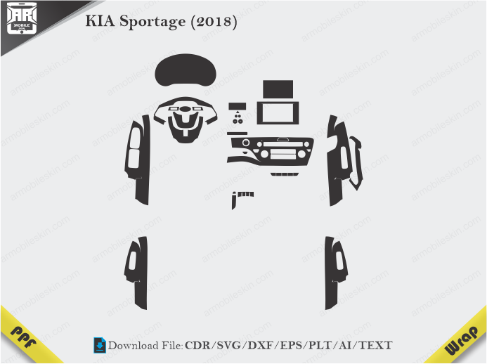 KIA Sportage (2018) Car Interior PPF or Wrap Template