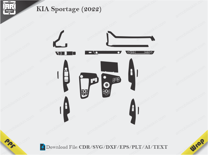 KIA Sportage (2022) Car Interior PPF or Wrap Template