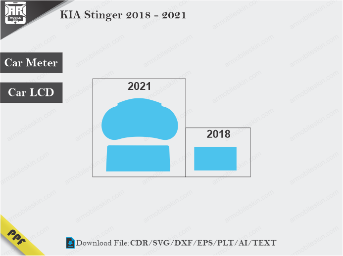 KIA Stinger 2018 - 2021 Car Screen Wrap Cutting Template