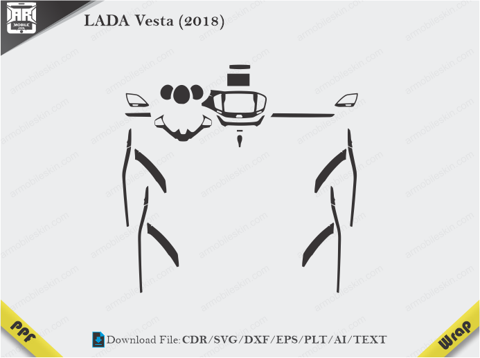 LADA Vesta (2018) Car Interior PPF or Wrap Template