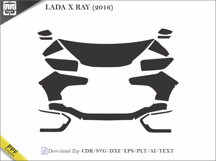 LADA X RAY (2016) Car PPF Template