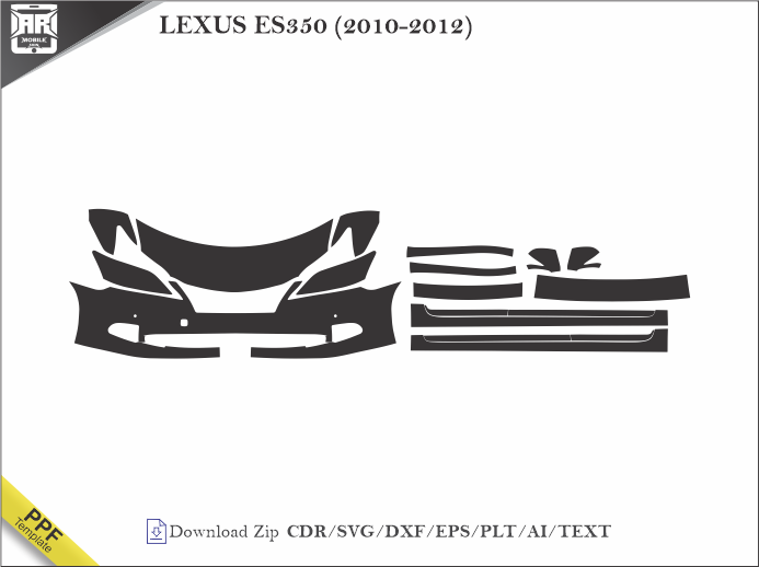 LEXUS ES350 (2010-2012) Car PPF Template