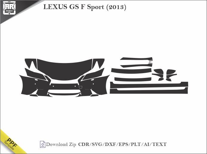 LEXUS GS F Sport (2013) Car PPF Template