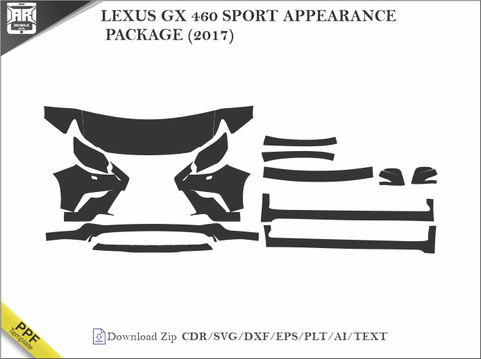 LEXUS GX 460 SPORT APPEARANCE PACKAGE (2017) Car PPF Template