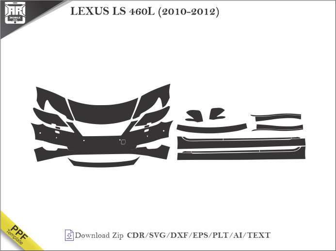 LEXUS LS 460L (2010-2012) Car PPF Template