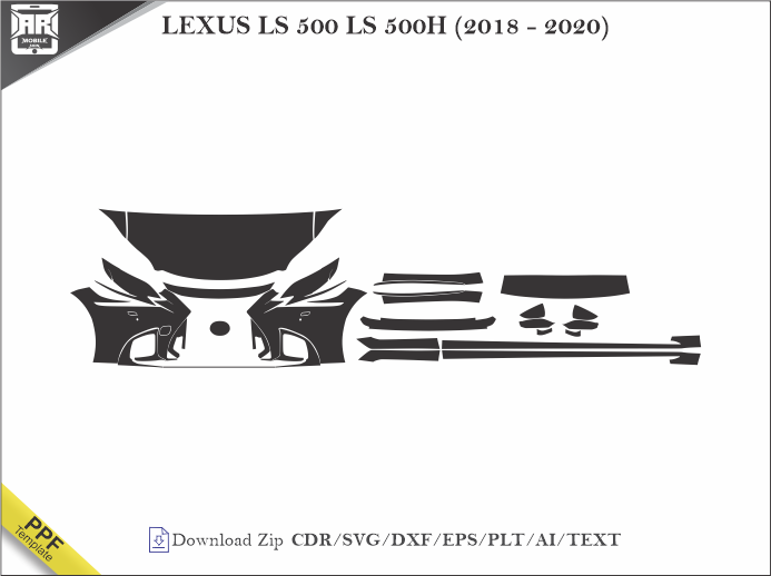 LEXUS LS 500 LS 500H (2018 - 2020) Car PPF Template