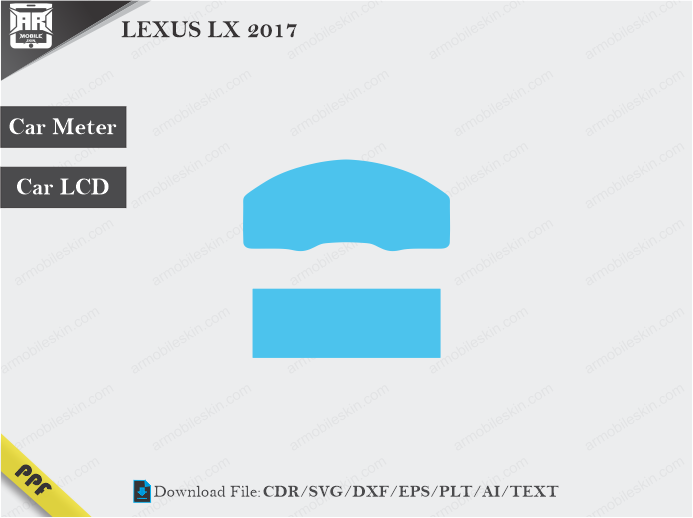 LEXUS LX 2017 Car Screen Wrap Cutting Template