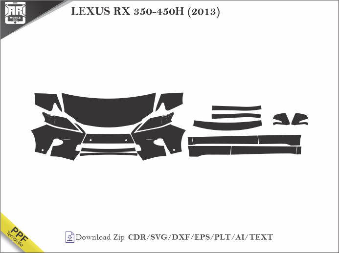 LEXUS RX 350-450H (2013) Car PPF Template