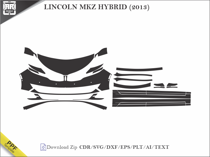 LINCOLN MKZ HYBRID (2013) Car PPF Template