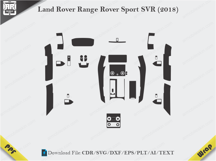 Land Rover Range Rover Sport SVR (2018) Car Interior PPF or Wrap Template
