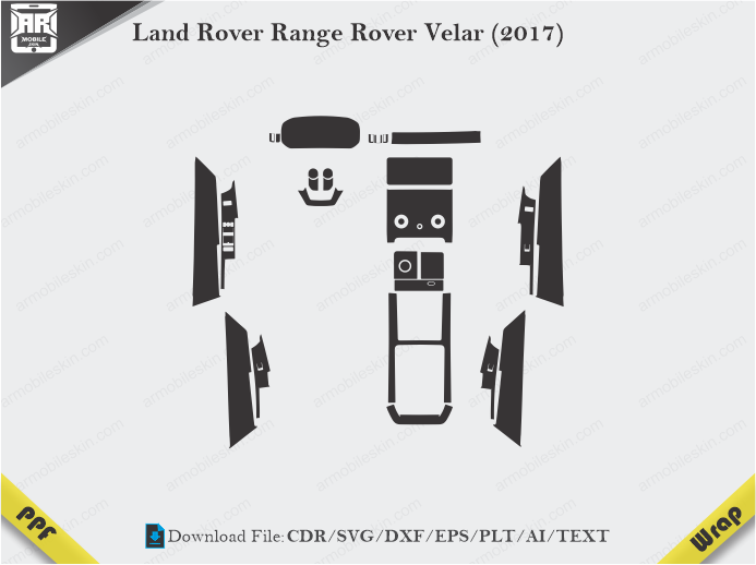 Land Rover Range Rover Velar (2017) Car Interior PPF or Wrap Template