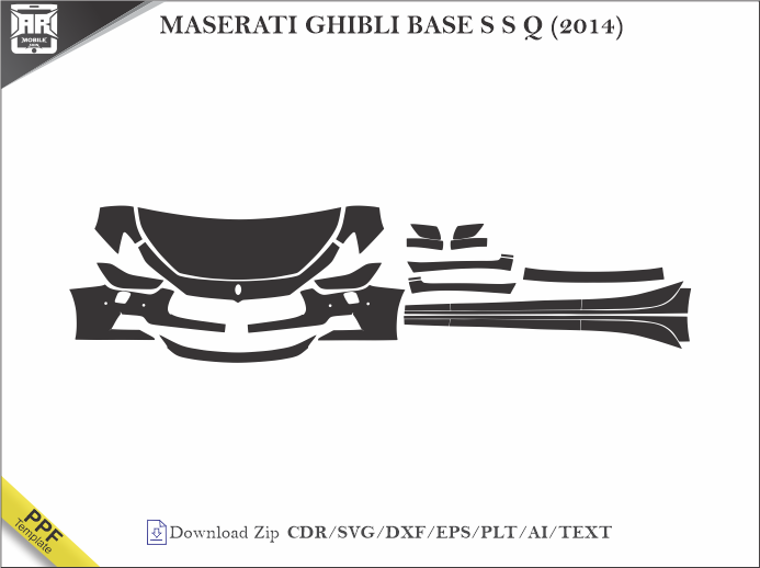MASERATI GHIBLI BASE S S Q (2014) Car PPF Template