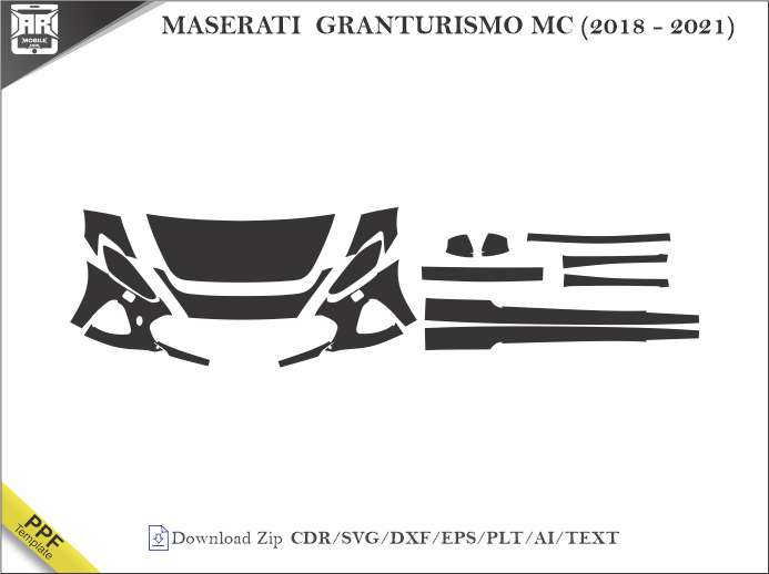 MASERATI GRANTURISMO MC (2018 - 2021) Car PPF Template
