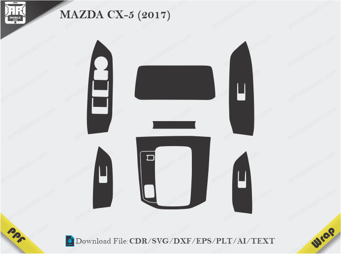 MAZDA CX-5 (2017) Car Interior PPF or Wrap Template