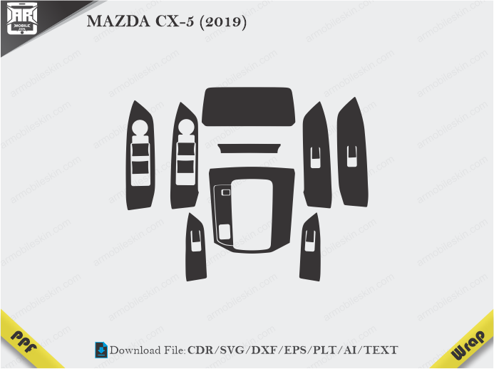 MAZDA CX-5 (2019) Car Interior PPF or Wrap Template