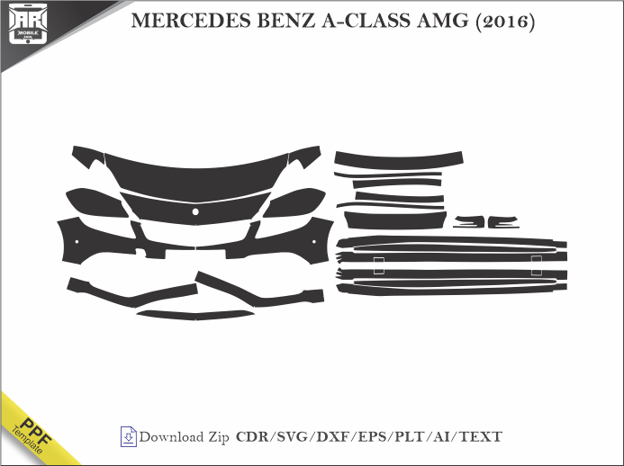 MERCEDES BENZ A-CLASS AMG (2016) Car PPF Template