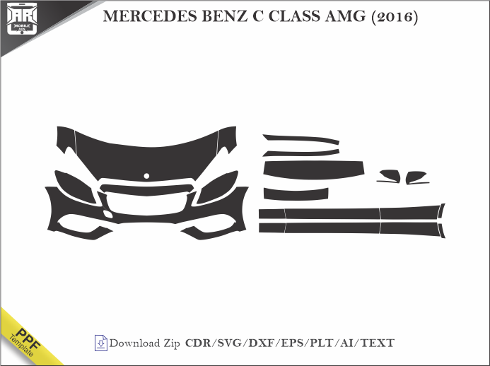 MERCEDES BENZ C CLASS AMG (2016) Car PPF Template