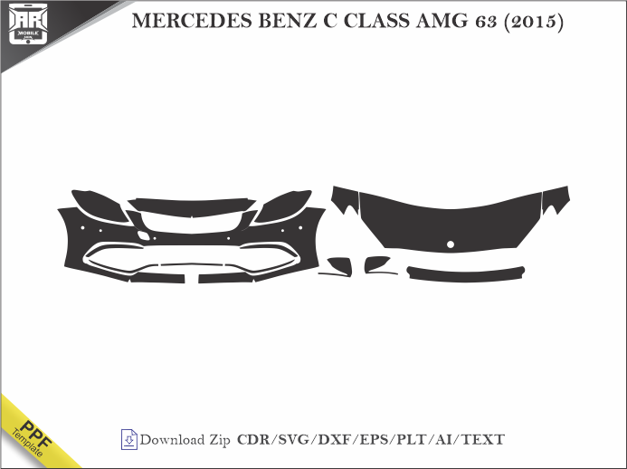 MERCEDES BENZ C CLASS AMG 63 (2015) Car PPF Template