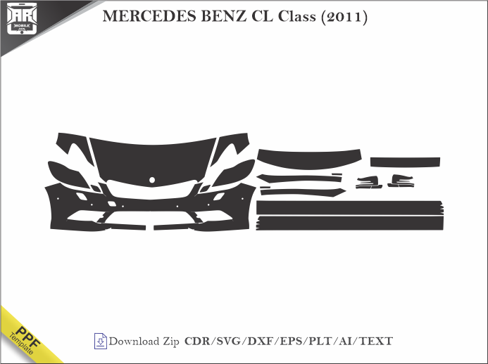 MERCEDES BENZ CL Class (2011) Car PPF Template