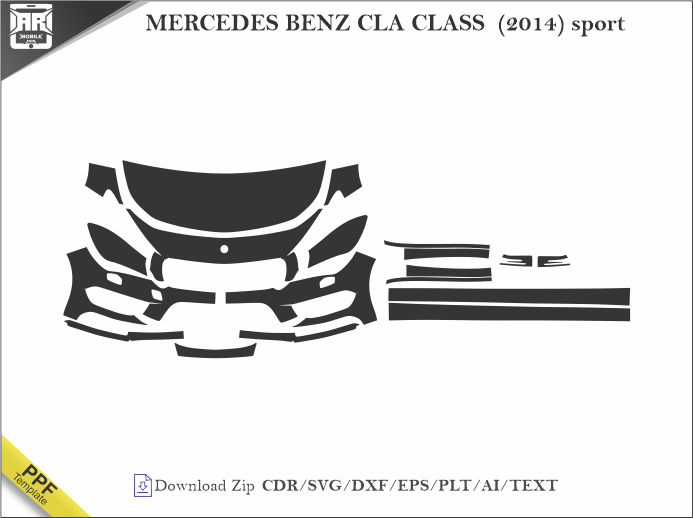 MERCEDES BENZ CLA CLASS (2014) sport Car PPF Template