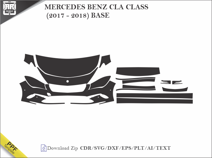 MERCEDES BENZ CLA CLASS (2017 – 2018) BASE sport Car PPF Template