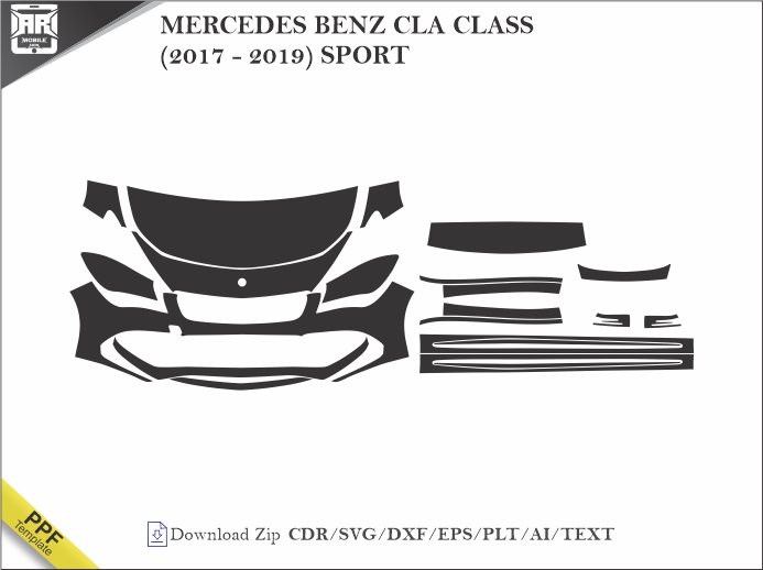 MERCEDES BENZ CLA CLASS (2017 – 2019) SPORT sport Car PPF Template
