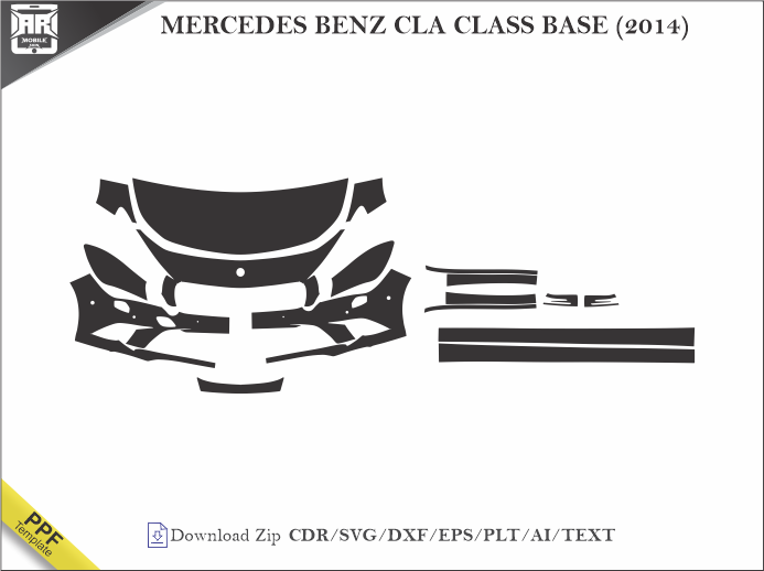 MERCEDES BENZ CLA CLASS BASE (2014) sport Car PPF Template