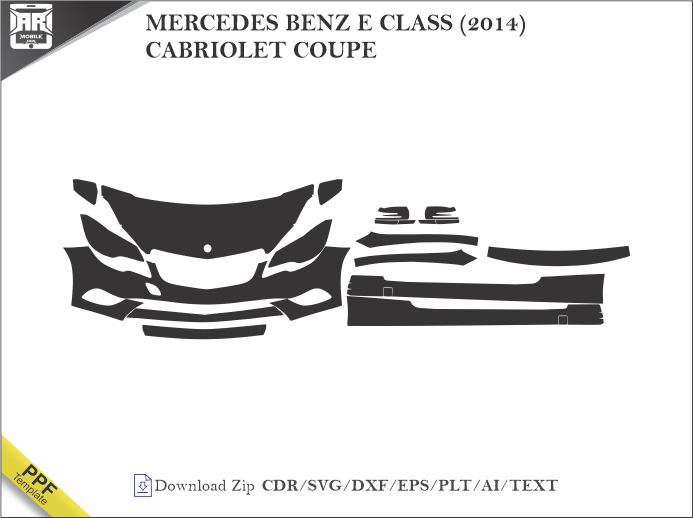 MERCEDES BENZ E CLASS (2014) CABRIOLET COUPE Car PPF Template