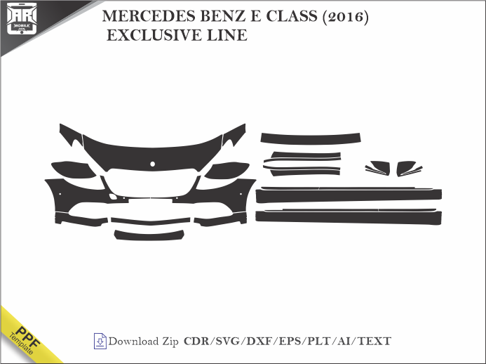 MERCEDES BENZ E CLASS (2016) EXCLUSIVE LINE Car PPF Template