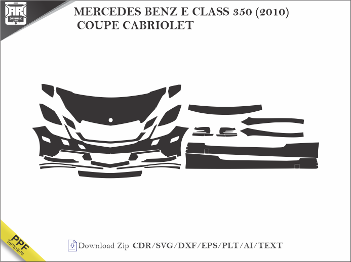 MERCEDES BENZ E CLASS 350 (2010) COUPE CABRIOLET Car PPF Template