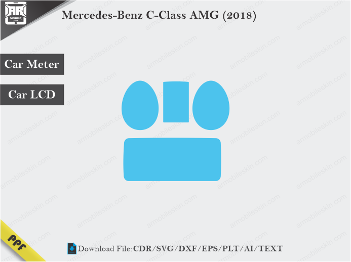 Mercedes-Benz C-Class AMG (2018) Car Screen Wrap Cutting Template