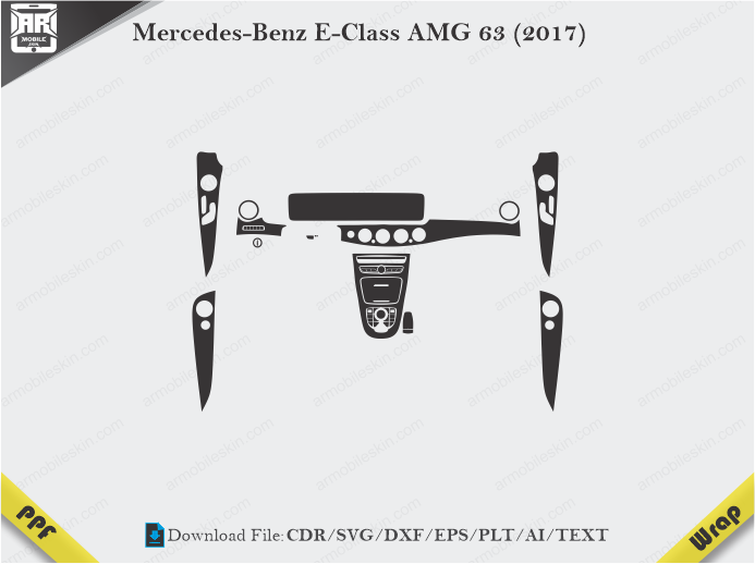 Mercedes-Benz E-Class AMG 63 (2017) Car Interior PPF or Wrap Template