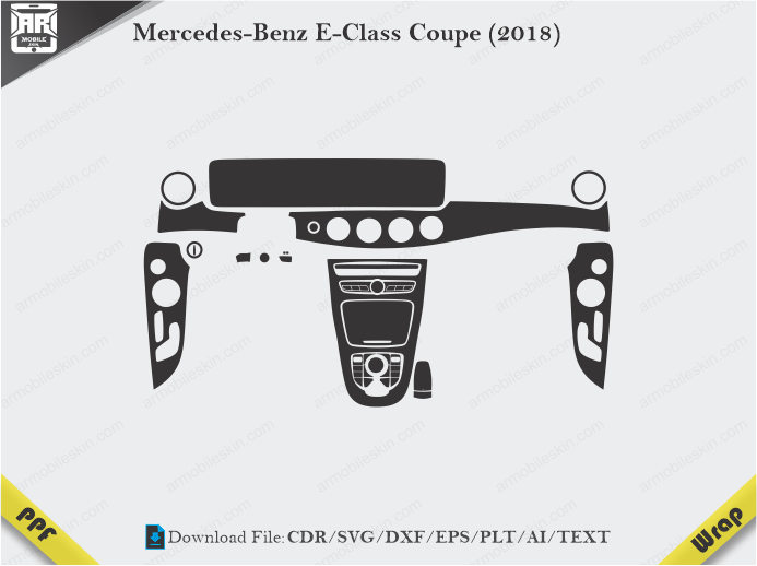 Mercedes-Benz E-Class Coupe (2018) Car Interior PPF or Wrap Template