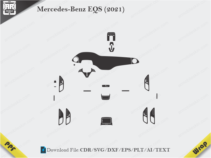 Mercedes-Benz EQS (2021) Car Interior PPF or Wrap Template