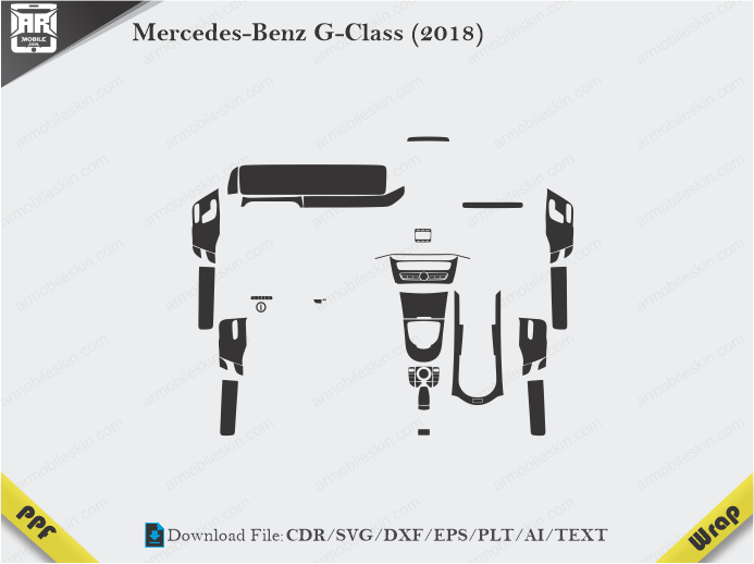 Mercedes-Benz G-Class (2018) Car Interior PPF or Wrap Template