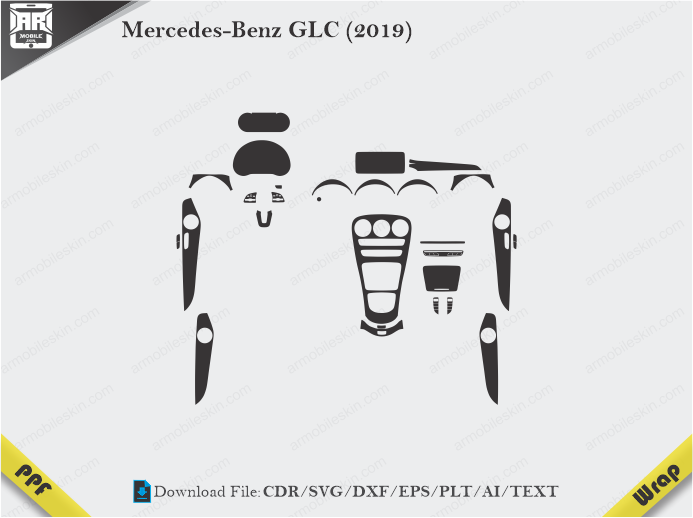 Mercedes-Benz GLC (2019) Car Interior PPF or Wrap Template