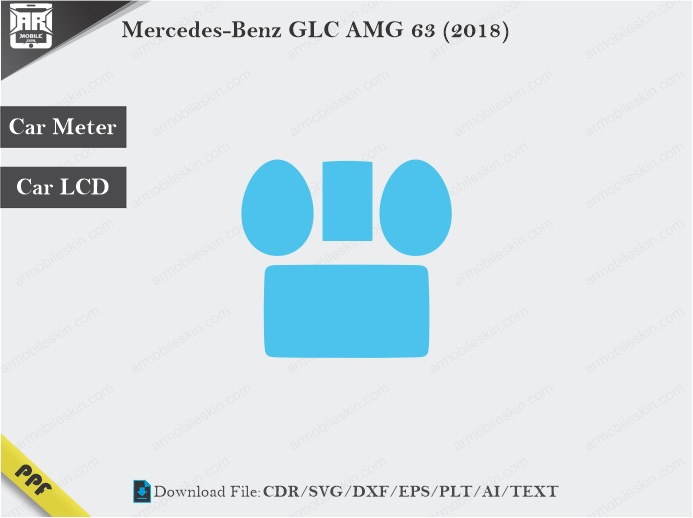 Mercedes-Benz GLC AMG 63 (2018) Car Screen Wrap Cutting Template