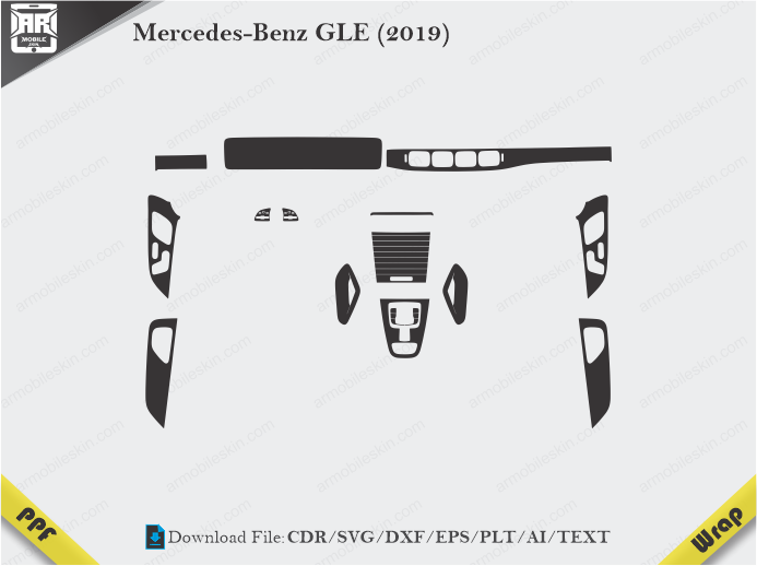 Mercedes-Benz GLE (2019) Car Interior PPF or Wrap Template