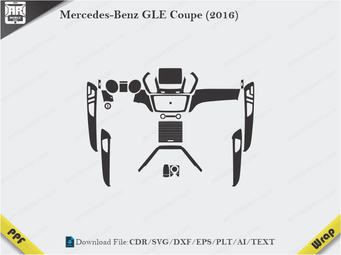 Mercedes-Benz GLE Coupe (2016) Car Interior PPF or Wrap Template