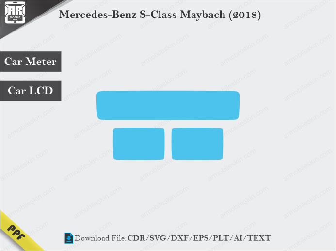 Mercedes-Benz S-Class Maybach (2018) Car Screen Wrap Cutting Template