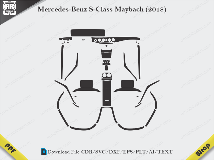 Mercedes-Benz S-Class Maybach (2018) Car Interior PPF or Wrap Template