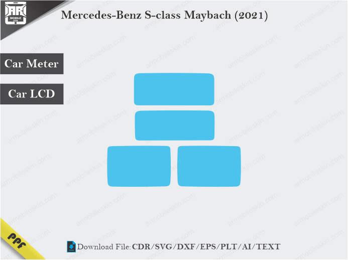 Mercedes-Benz S-class Maybach (2021) Car Screen Wrap Cutting Template
