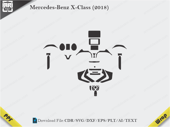 Mercedes-Benz X-Class (2018) Car Interior PPF or Wrap Template