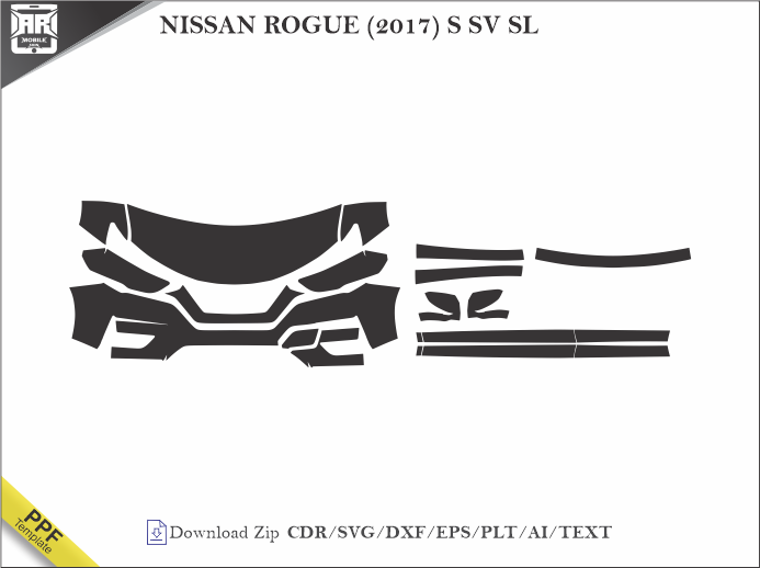 NISSAN ROGUE (2017) S SV SL Car PPF Template