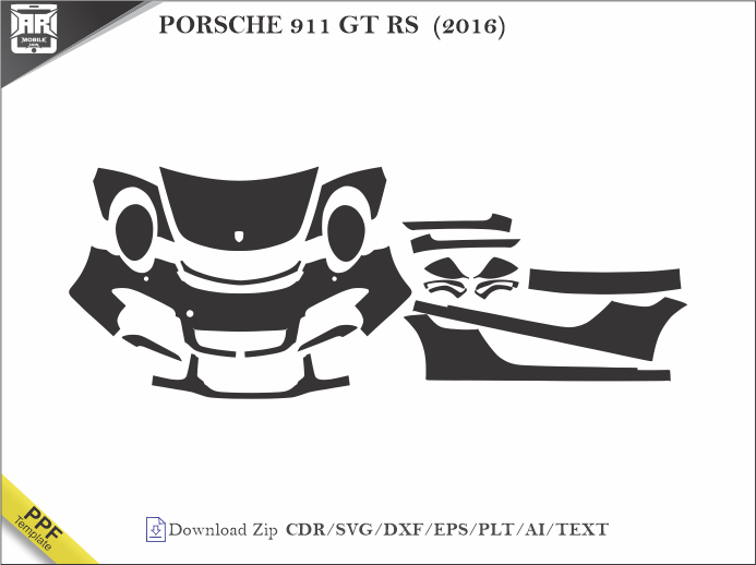 PORSCHE 911 GT RS (2016) Car PPF Template